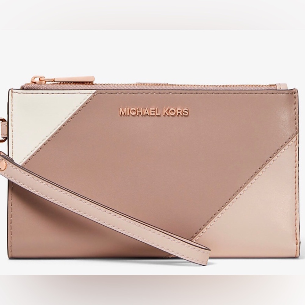 MICHAEL KORS
Adele Tri-Color Leather|RoseGold Smartphone Wallet